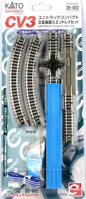 Kato N Scale UniTrack ~ New 2024 ~ CV3 Compact Semi Circle Crossing Set ~ 20-892 • $34.23