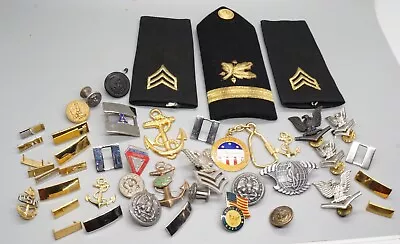 Vietnam War Navy Officer Badges Shoulder Board Pins & Buttons Group Lot Of 36 • $19.99