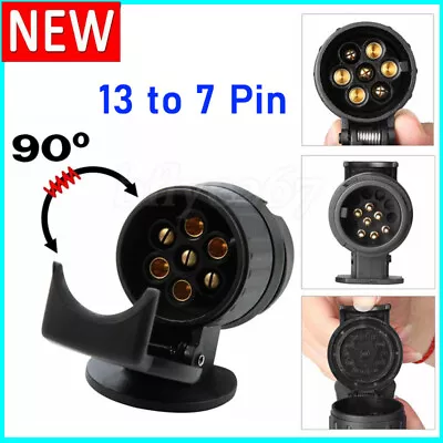 13 To 7 Pin Trailer Truck Electric Towing Converter Tow Bar Plug Adaptor Socket • £4.50