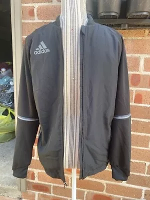 Near New ADIDAS Boys Black Jacket Size 13-14 Yrs • $9.99