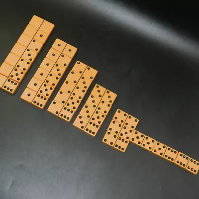$30 • Buy Vintage Top Grade Butterscotch Bakelite Dominos With Faux Stitched Leather Case