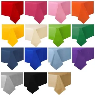 $5.69 • Buy Rectangle Solid Colour Plastic Table Covers Tablecloth Wedding Birthday Party