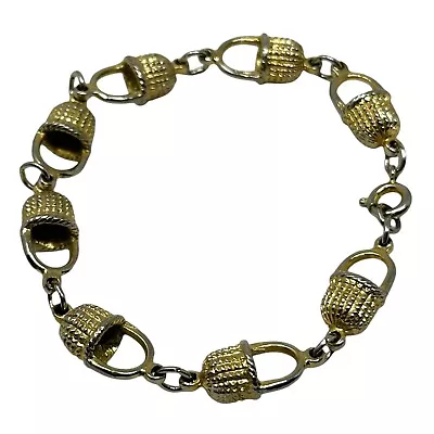 Vintage Gold Tone Nantucket Basket Link Bracelet  • $12.99