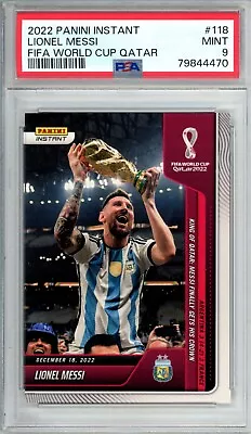 2022 Panini Instant Fifa World Cup Qatar Lionel Messi #118 /22081 Psa 9 Mint • $59.99