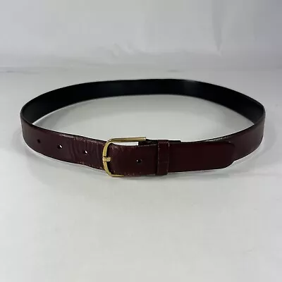 Vintage Worn Burgundy Glove Tanned Cowhide Dress Belt - Men's Size 32/80 • $12.80