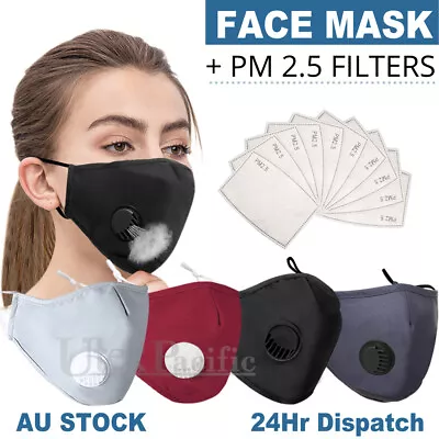 $13.99 • Buy Washable Face Mask Anti Pollution Masks Reusable Respirator PM 2.5 Filter SYD