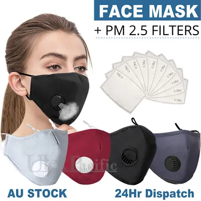 Washable Face Mask Anti Pollution Masks Reusable Respirator PM 2.5 Filter SYD • $11.45