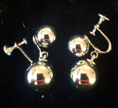 Vintage Silver Ball Earring Clip On Twist Earrings • $13.66