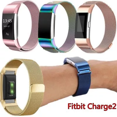 $11.30 • Buy For Fitbit Charge 2 Strap Replacement Milanese Band Stainless Steel Magnet OS