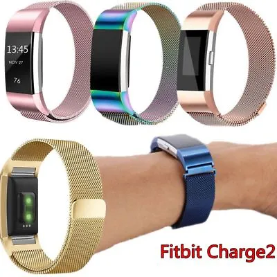 $12.29 • Buy For Fitbit Charge2 Strap Replacement Milanese Band Metal Stainless Steel Magnet