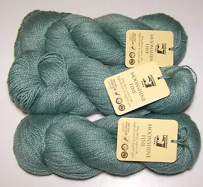 3-100gm Skeins Juniper Moon MOONSHINE FINE Baby Alpaca & Silk Yarn #1016 SEA GLA • $42
