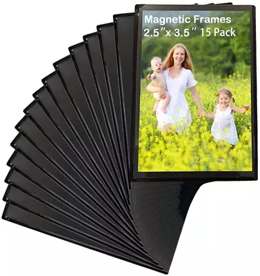 15 Pack Magnet Photo Frame Refrigerator 2.5X3.5Magnetic Picture Holder Magneti • $10.59