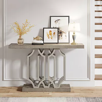 Tribesigns 55  Modern Wood Console Table Entryway Hallway Table With Metal Base • $143.76