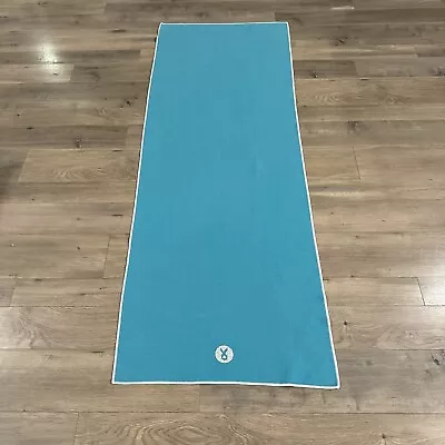 Yogitoes Skidless Hot Yoga Mat Towel 24 X64  Teal Blue Ribbon • $32.99