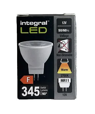 Integral 12V 3.7W LED GU4 MR11 Bulb 2700K 360lm ILMR11NC009 - New - Free Postage • £6.81