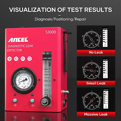 ANCEL S3000 EVAP Smoke Machine Leak Detector Fuel Pipe System Diagnostic Tester • £169