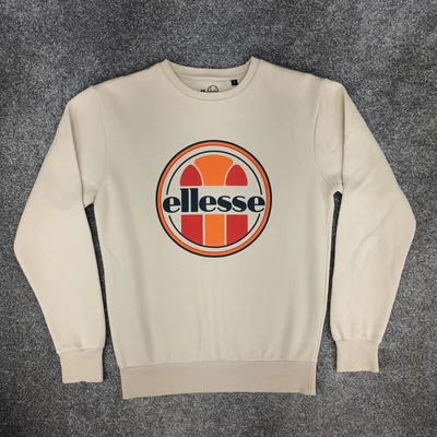 £17.49 • Buy Ellesse Cream Sweatshirt Jumper Printed Graphic Logo Red Orange Pullover Uk S