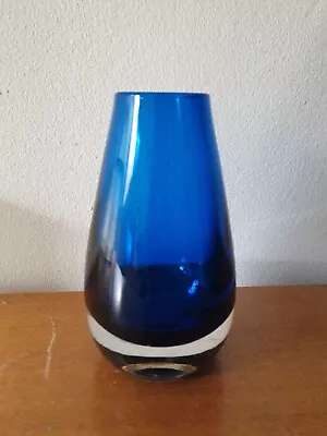 £35 • Buy Whitefriars #9497 Geoffrey Baxter Blue Glass Bud Vase