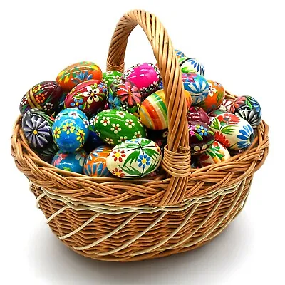 EASTER EGGS PYSANKY Pisanki Polish Hand Painted WOODEN Decorative Eggs • $18.93