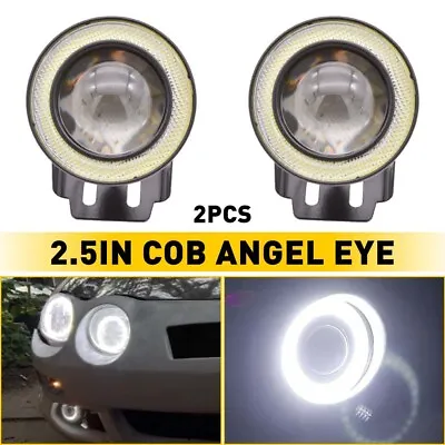 2.5 Inch Round LED Fog Light Driving Spot Lamp W/ White Angel Eyes Halo Ring EXD • $16.99