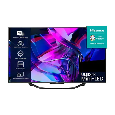Hisense 65U7KQTUK 65 Inch 4K Ultra HD HDR Mini-LED Smart TV • £672.79
