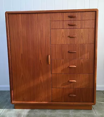 Vtg 1960s DYRLUND Mid Century Modern Denmark Teak Armour Highboy Dresser Cabinet • $1599