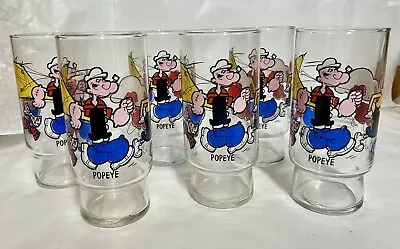 LOT-6 Vintage 1978 Popeyes Advertising Glasses Ft. Characters • $16