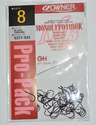 Owner Drop Shot Wacky Minnow Mosquito Nose Hook 5377-031 Size 8 Pro-pack • $18.95