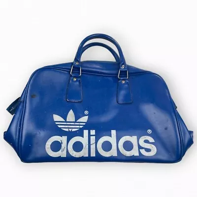 Adidas Bag Holdall Bag Blue Peter Black Leather Sports Bag • £60