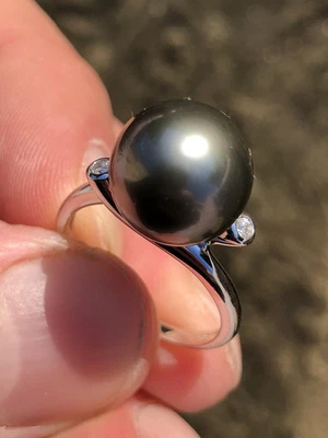 £275 • Buy Stunning Vintage South Sea Pearl & Diamond Cluster Ring 9ct Gold 🤩💎