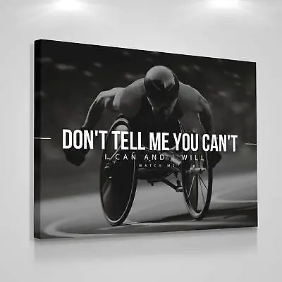 Inspirational Paralympics Athlete Canvas Print Wheelchair Racing Motivation • $69.95