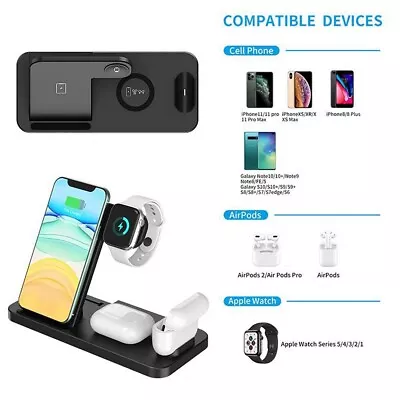 Foldable 4 In 1 Wireless Charger Stand For IPhone 14 13 IWatch For Samsung AU • $35.99