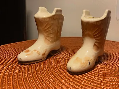 Vintage Souvenir Cowboy Boots Salt & Pepper Shamrock TX • $6.50