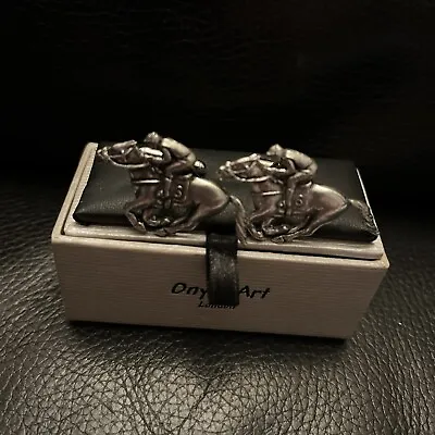 Racing Horse Design Cufflinks. Onyx Art- London • £20