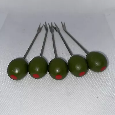 Set Of 5 Olive Picks So Fun Wood Martini Appetizer Pick • $9.99