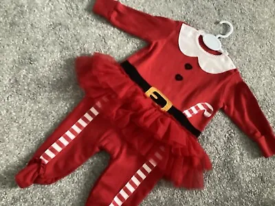 Next Baby Girl Christmas Tutu All In One Santa BabyGrow Up To 3 Months • £5