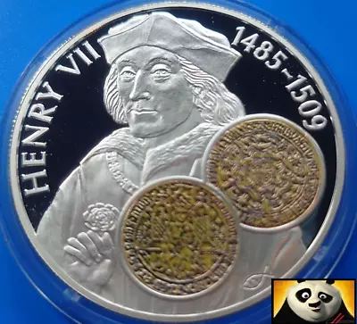 2001 FALKLAND ISLANDS 50p Pence Henry VII & Pad Print Silver Proof Coin • £59.95