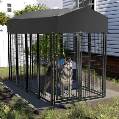 Tall/Large Outdoor Dog Kennel Enclosure Cage Pet House Run Exercise Covered Pen • £239.93