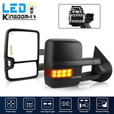 Power Heated Tow Mirrors For 2007-2013 Silverado GMC Sierra LED Arrow Signal • $117.96