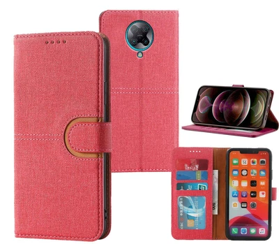 Xiaomi Poco F2 Pro Pu Leather Wallet Case Canvas Finish Combined • $7.50