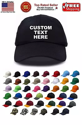 Personalized Text Embroidered Unisex Baseball Cap Adjustable Hat Custom Text • $13.98