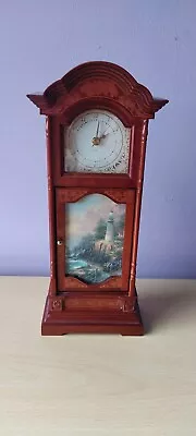 Vintage The Light Of Peace By Thomas Kinkade #A2443 Wooden Clock With Music Box  • $59.99