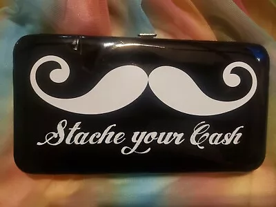 Claire's Mustache Black Wallet • $10