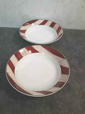 Set Of 2 1997 Sakura Colonial WARREN KIMBLE Salad/ Soup Bowls American Flag EUC • $16