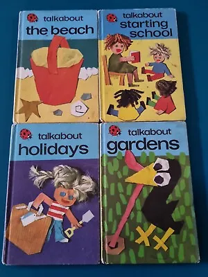 4 Vintage Ladybird Books Talkabout Series 735 1970s Beach Holidays Gardens A6 • £14.95