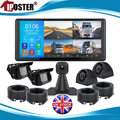 10.36  Touch Screen Quad Monitor DVR Bluetooth MP5 360 View Camera For Truck RV • £239.89