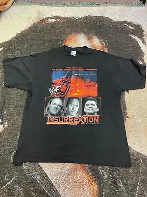 RARE Vintage WWF Insurrextion 2000 PPV Event Shirt XL The Rock HHH Shane • $150