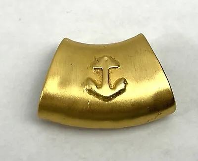 Nautical Gold Tone Scarf Slide Tube Raised Anchor Womens Scarf Holder Accessory • $9.99