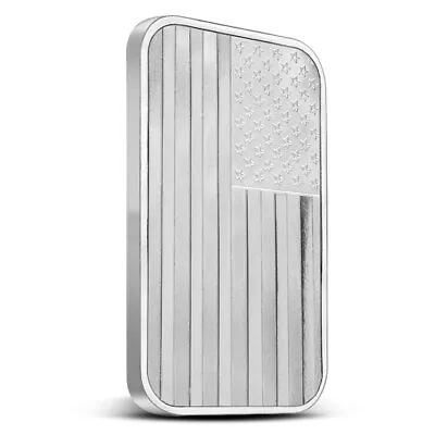 5 Oz SilverTowne American Flag Silver Bar (New) • $154.12