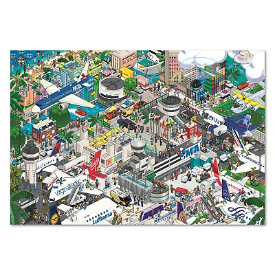 Miami International Airport Poster - Details Miniature Art - High Quality Prints • $22.09